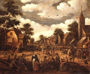 Landsbyscene av Joost Cornelisz