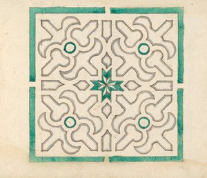 Album som inneholder 75 tegninger for hagespalier og Parterres, ca. 1610-40. av Jorg Rurfinger