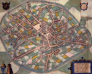 Kart over Tienen, fra 