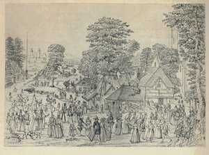 En bryllupsfest i Bermondsey, 1590, 1920 av Joris Hoefnagel