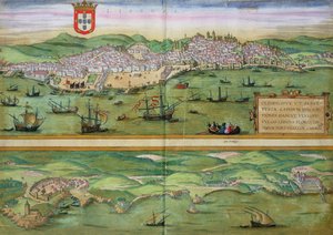Kart over Lisboa, og Cascais, fra 