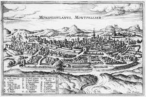 Kart over Montpellier, fra 