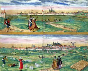 Kart over Orleans og Bourges, fra 