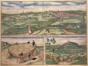 Kart over Poitiers, fra 'Civitates Orbis Terrarum' av Georg Braun (1541-1622) og Frans Hogenberg (1535-90), 1561