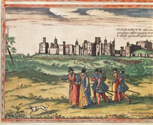 Utsikt over Windsor Castle, fra 'Civitates Orbis Terrarum' av Georg Braun (1541-1622) og Frans Hogenberg (1535-90) 1599 av Joris Hoefnagel