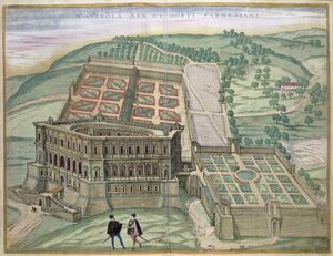 Utsikt over Villa Farnese og hagene, fra 