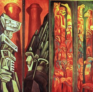 Dekorativt panel III, fra The Epic of American Civilization av José Clemente Orozco