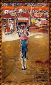 Legging av bannere - Maleri av Jose Garcia Ramos (1852-1912), Olje på lerret - Museum of Fine Arts i Sevilla, Spania