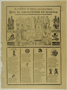 Mausoleet for alle Calaveras som er funnet i en haug av José Guadalupe Posada