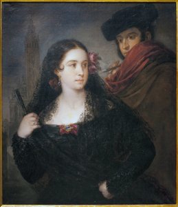 Et par hyggelige mennesker. Maleri av Jose Gutierrez de la Vega (1791-1865), olje på lerret, ca 1830. Museum of Fine Arts i Sevilla, Spania. av José Gutiérrez de la Vega