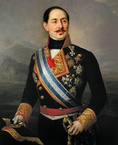 Portrett av Francisco Serrano y Dominguez (1810-1885), spansk soldat og politiker, leder av Liberal Union, president for den første republikken i 1874 av José María Romero y López
