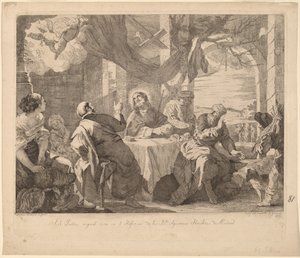 Nattverden i Emmaus av José del Castillo, after Mateo Cerezo the younger