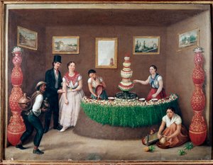 Chufa Horchata Sellers (Orxata de Xufa eller Orxata De Xufla) Maleri av Augustin Arriete (1800-tallet) Mexico City, Historisk nasjonalmuseum, Chateau