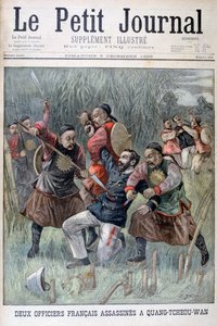 To franske offiserer myrdet av Quang-tcheou-wan, 1899 av Jose Belon
