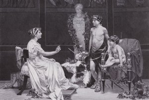 Cornelia, mor til Gracchi (litho) av Jose Garnelo y Alda
