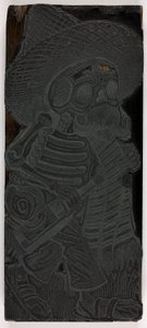 Trykkblokk for Massenes Calavera, nr. 2 av José Guadalupe Posada