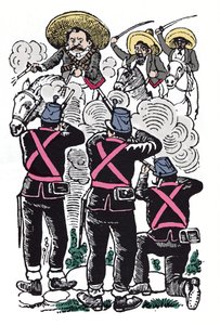 Den meksikanske revolusjonen (1910-1920): De føderales kamp mot de revolusjonære troppene til Emiliano Zapata (kjent som El Caudillo del Sur).