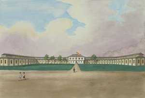 Den nye sigarfabrikken i Meisic, fra "The Flebus Album of Views In and Around Manila", ca. 1845