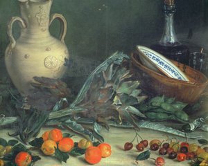 131-0059642 Stilleben med frukt og grønnsaker av Jose Lopez Enguidanos