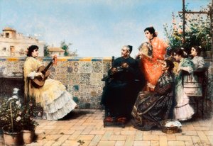 Kurens besøk (maleri, begynnelsen av 1900-tallet) av Jose Rico y Cejudo