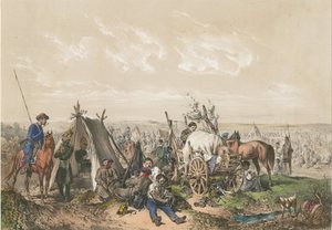 En scene fra uavhengighetskrigen i Ungarn i 1849, ca. 1849 av Josef Anton Strassgschwandtner