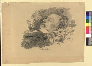 Maleren August Pettenkofen på dødsleiet av Josef Engelhart