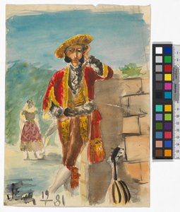 Kostümfiguren (Spanier?) av Josef Engelhart