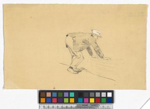 Studie eines Mannes mit Boot av Josef Engelhart