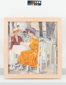 Zwei Damen im Pratergasthaus av Josef Engelhart