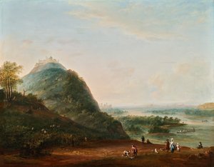 Høst foran Wien med utsikt over Klosterneuburg, Leopoldsberg, Bisamberg og Korneuburg av Josef Heideloff