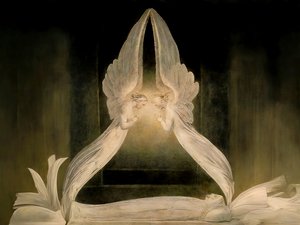 JJM-recreate_Blake-W_Christ i graven bevoktet av engler av Josef Johann Michel