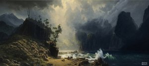 JJM gjenskaper Bierstadt-A: Puget Sound på Stillehavskysten