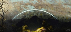 JJM gjenskaper Friedrich-CD: Mountain landscape with rainbow (Panorama)