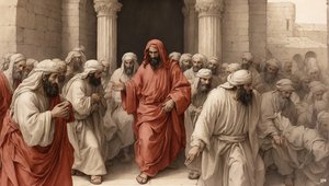 Jesus_driver handelsmennene ut av templet_02 av Josef Johann Michel