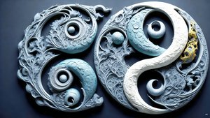 enkaustisk Feng Shui-konsept av YIN OG YANG _02 av Josef Johann Michel
