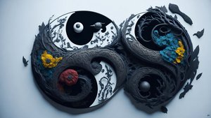 enkaustisk Feng Shui-konsept av YIN OG YANG _04