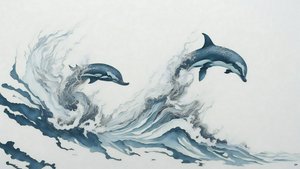 blekkmaleri: Dolphin_02