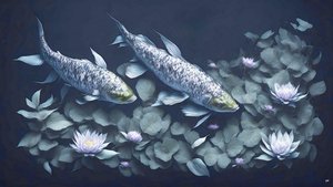 blekkmaleri: Koi-Karpfish_amethyst_01