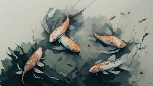 blekkmaleri: Koi karpefisk_03