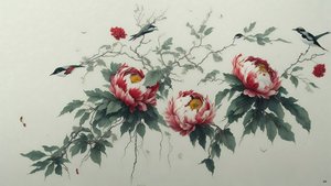 blekkmaleri: PION i grønn_02