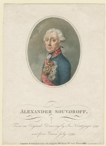 Portrett av feltmarskalk generalissimo prins Alexander Suvorov 1729–1800, 1799 av Josef Kreuzinger