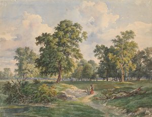 Stort parklandskap, Laxenburg av Josef Kriehuber