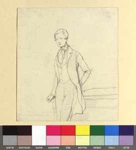 Ung mann - dyrehoder på baksiden (?) av Josef Kriehuber