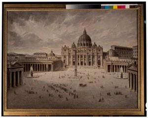 Petersplassen og utsikt over forumet i Roma av Josef Langl