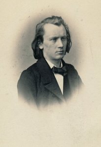Portrett av komponisten Johannes Brahms 1833-1897, ca 1863. av Josef Löwy
