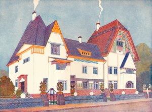 Hus i Darmstadt, designet av professor Joseph Olbrich, c1900 1901-1902 av Josef Maria Olbrich