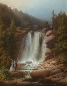 Foss i Mumlava-elven i Giant Mountains, 1850-53