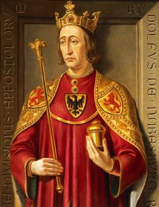 Portrett av Rudolf von Habsburg (1218-91), maleri av Josef Kiss og Friedrich Mayrhofer, detalj