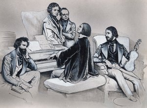 Tegning etter litografi av Josef Kriehuber (1800-1876)