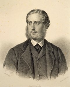 Portrett av Ferdinand Bonaventura, prins Kinsky (1834-1904). Gravering av Josef Kriehuber